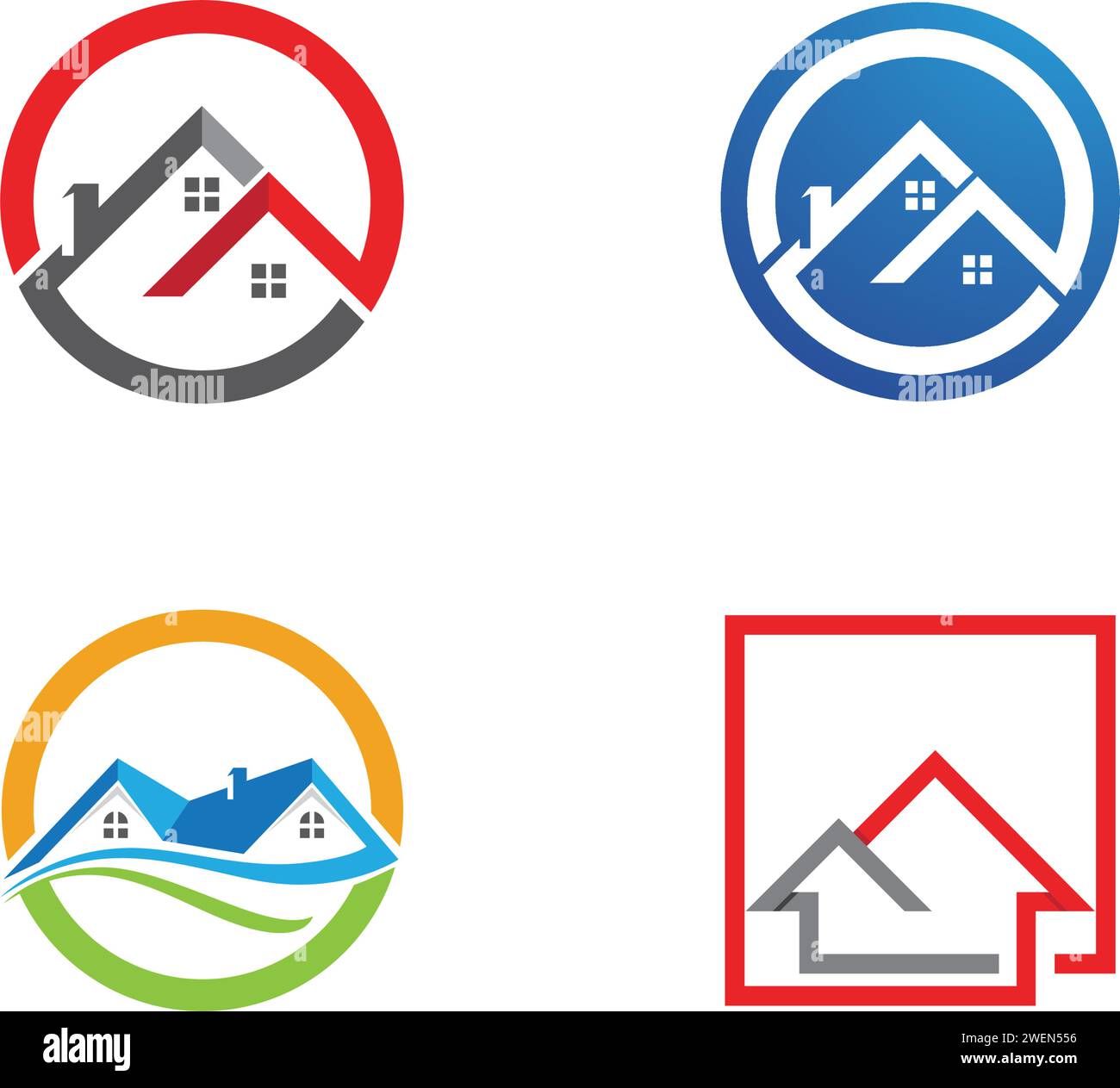 Real Estate , Property and Construction Logo design Stock Vector
