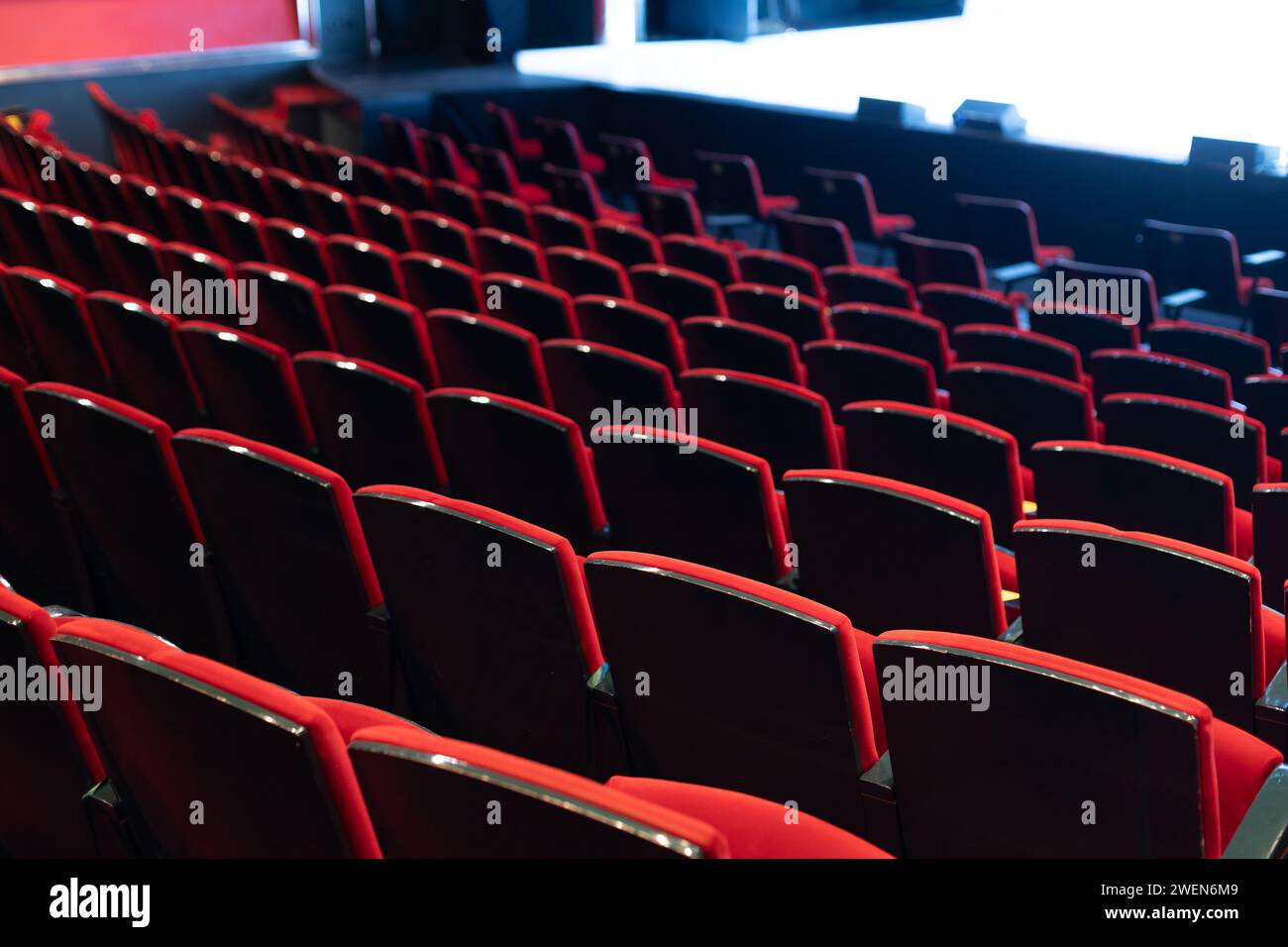 empty theater seats with white background Stock Photo