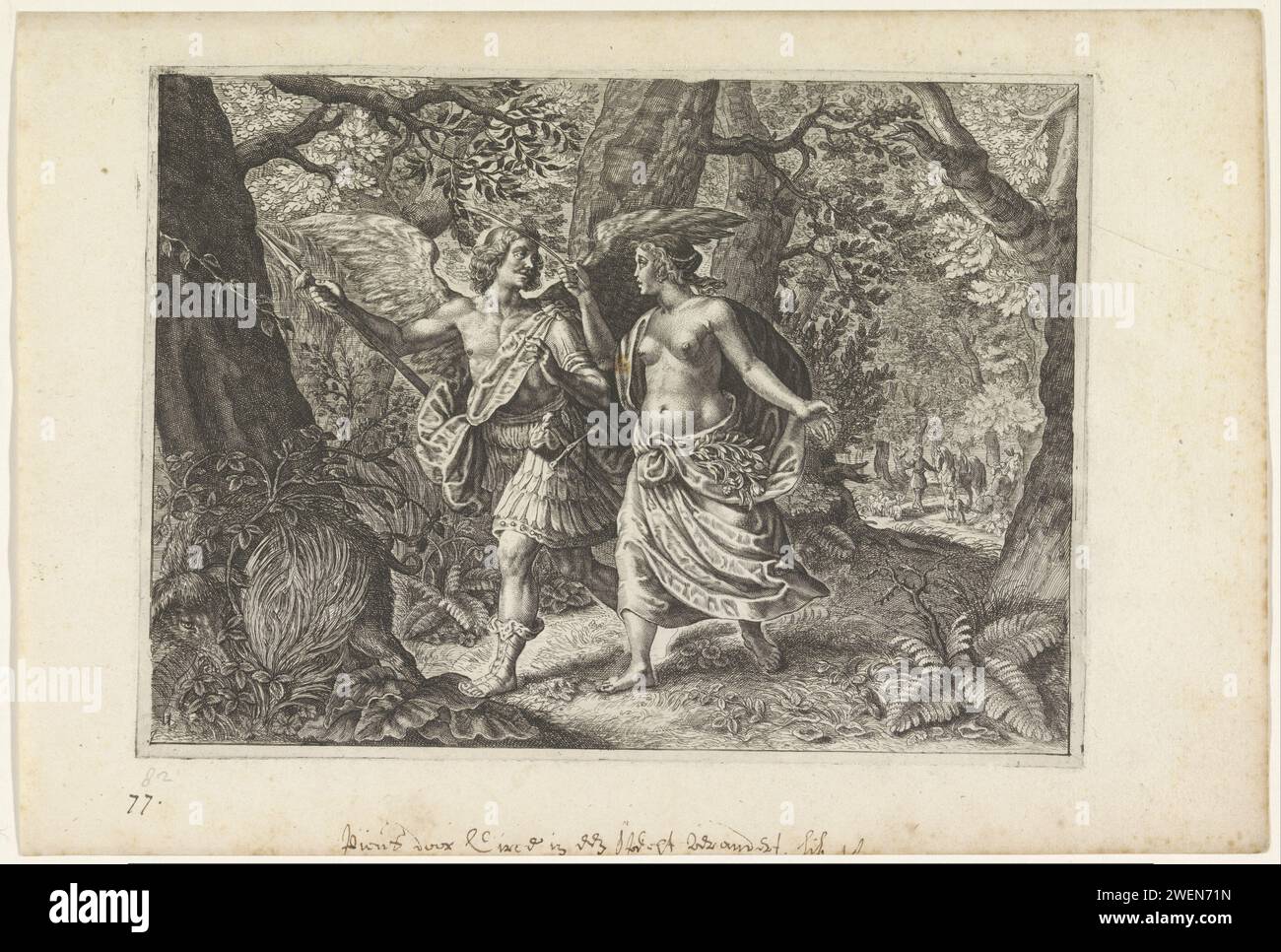 Picus Dicus Ricus Circe turns Picus into a woodpecker, c. 1636 - 1670 print The sorceress ...
