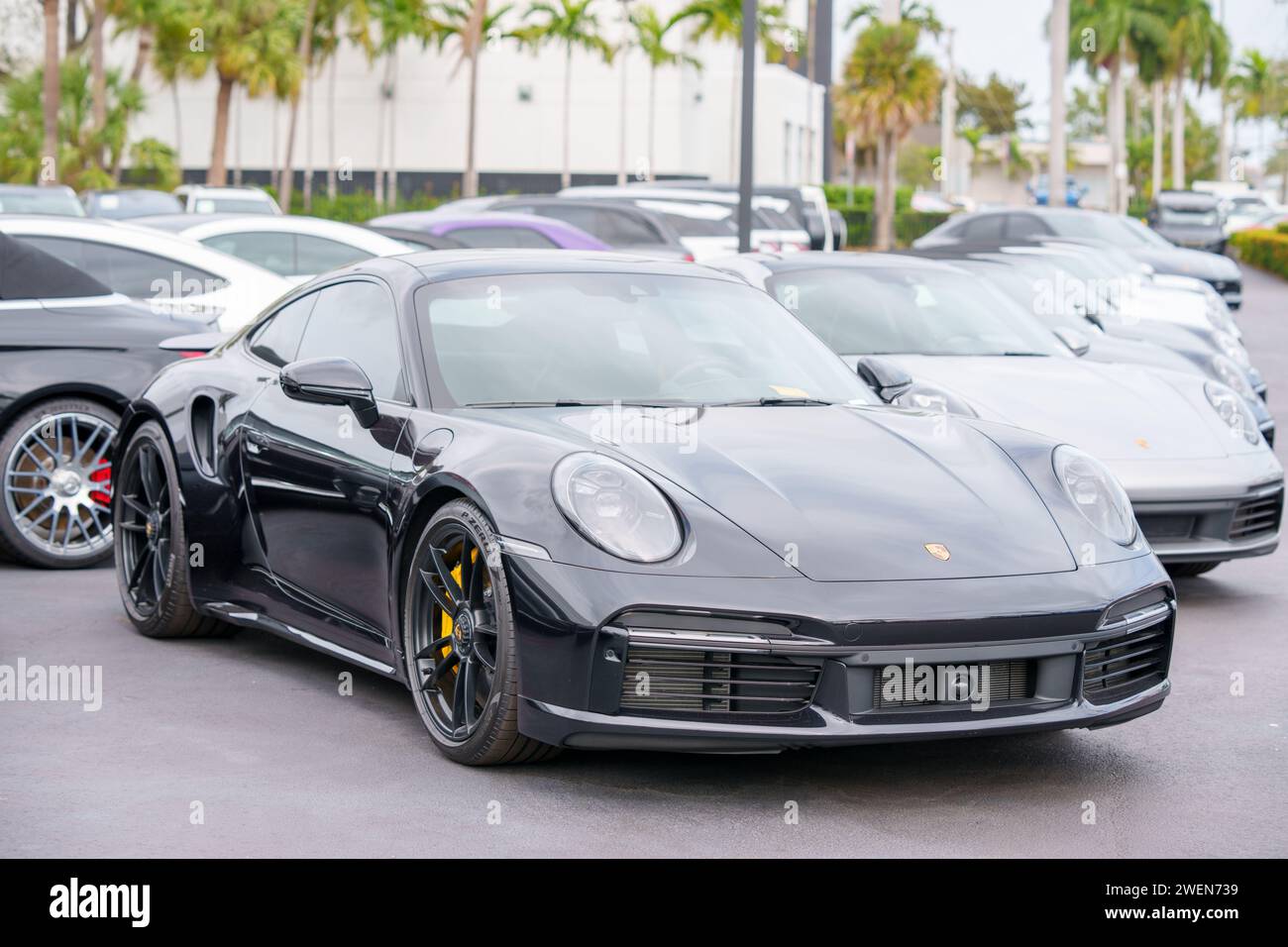 Miami, FL, USA January 25, 2024 Stock photo 2024 Porsche turbo 911