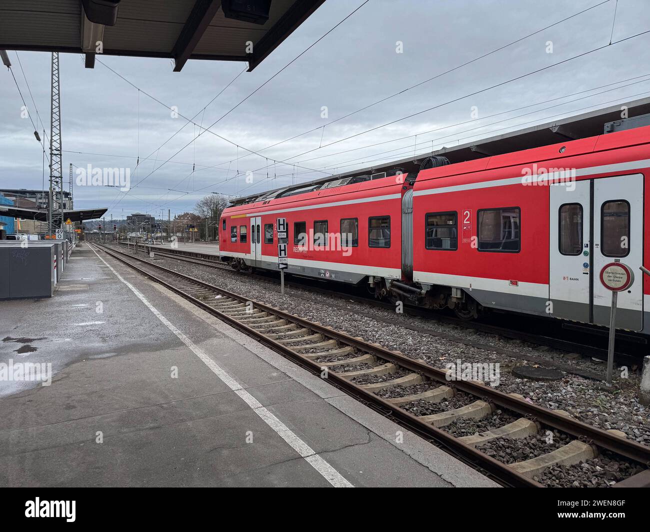 Tuebingen Die Lokfuehrergewerkschaft GDL Streikt, GDLSreik, Personenverkehr, Bahnstreik