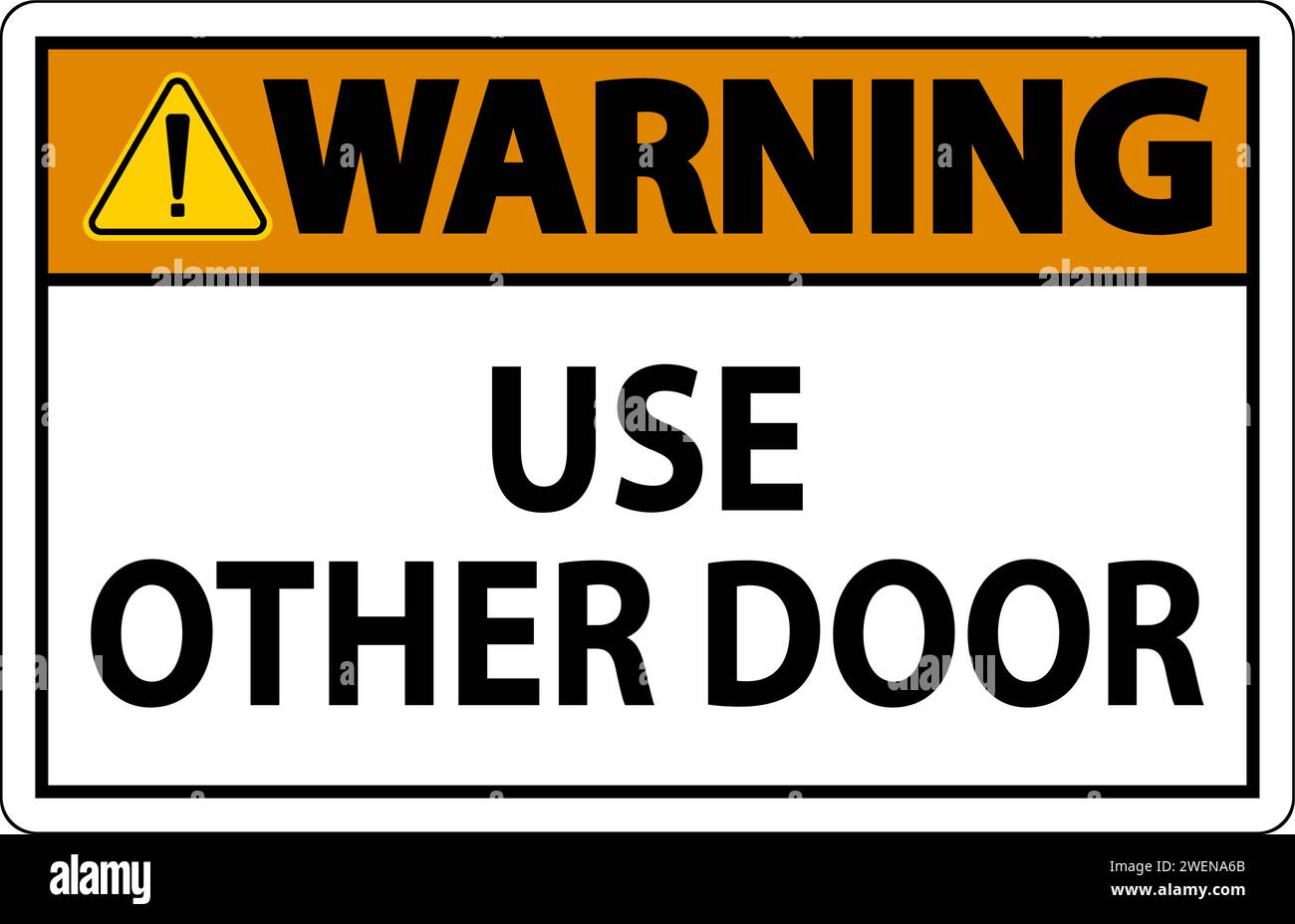 Caution Sign, Caution, Use Other Door Stock Vector