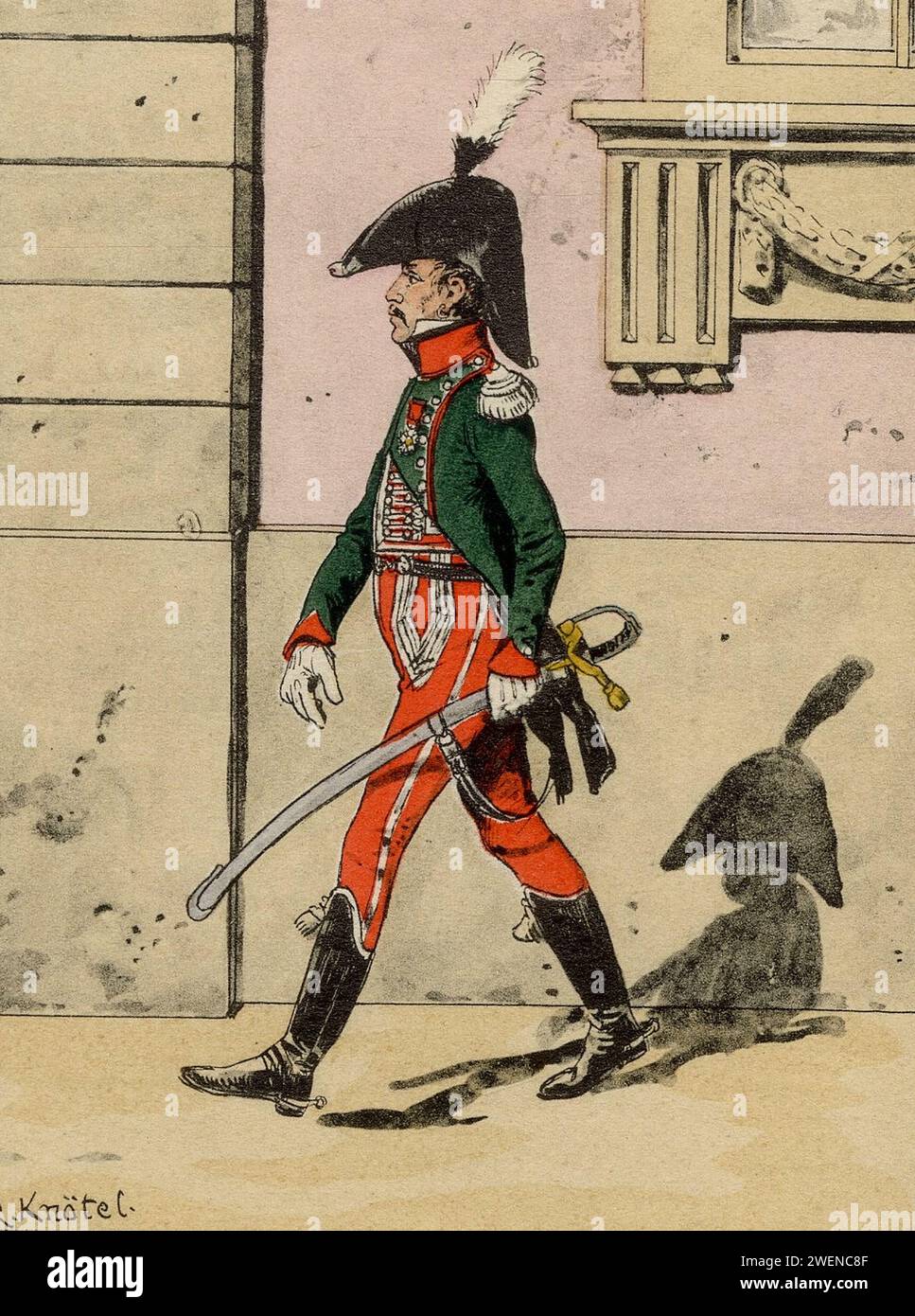Le 8e Hussards - Capitaine en tenue de ville en 1813 Stock Photo