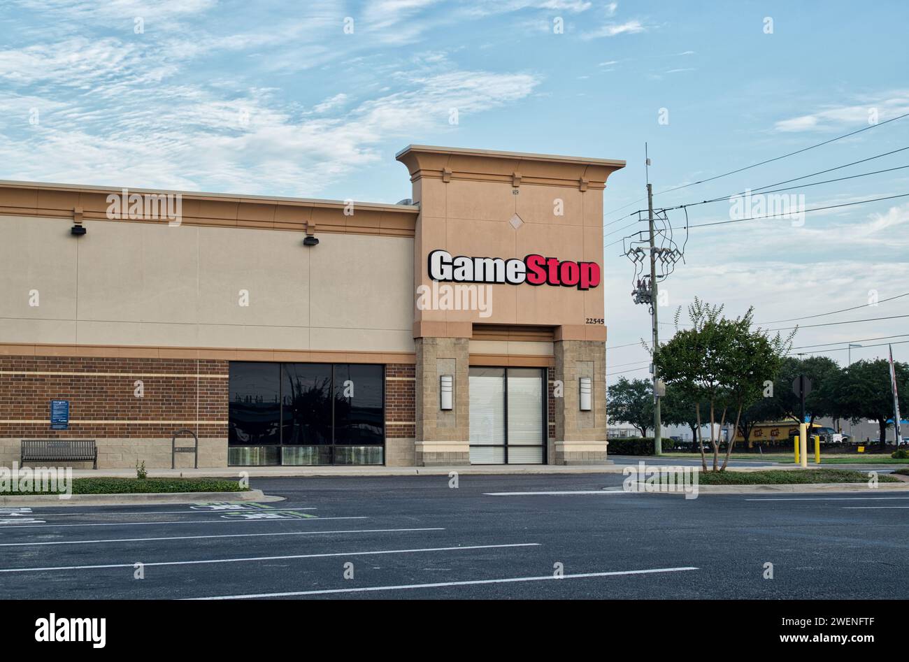 Houston, Texas USA 07-04-2023: Game Stop store outlet in Houston, TX. Gaming merchandise retailer founded in 1984. Stock Photo