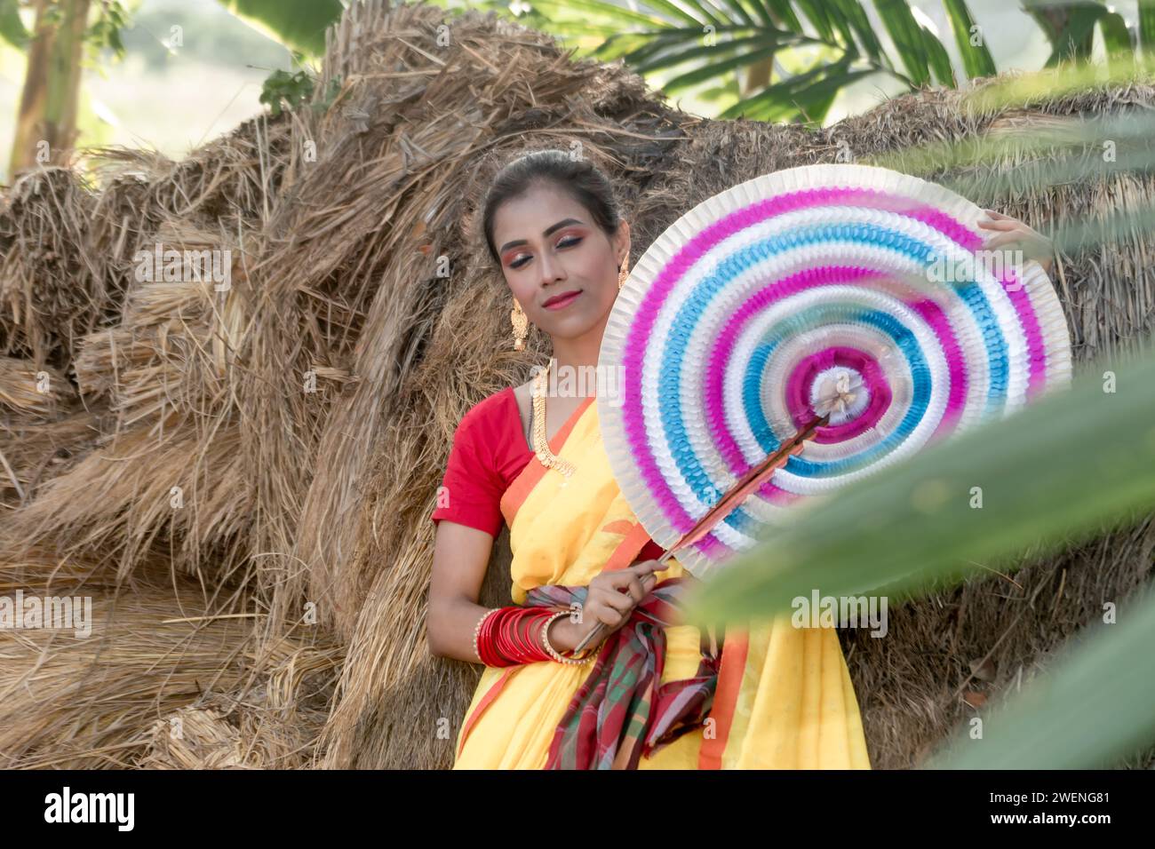 Indian rural girl smiling and enjoying nature. Freedom concept Stock ...
