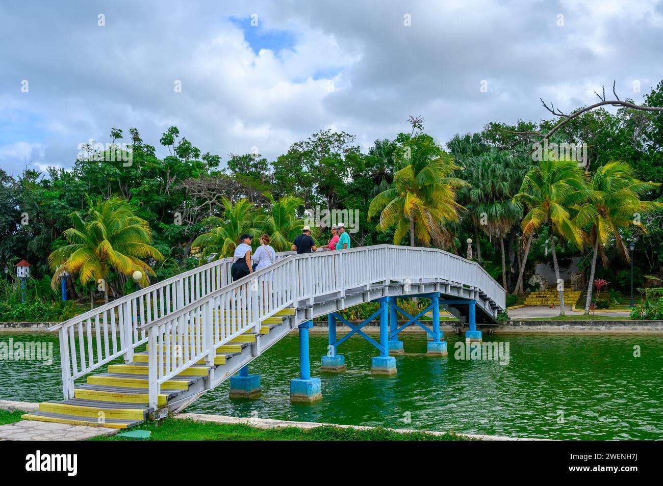 bridge in parque josone, varadero, cuba Stock Photo