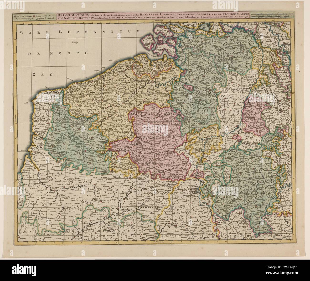 Map of the Southern Netherlands, Anonymous, 1710 - 1746 print Map of ...