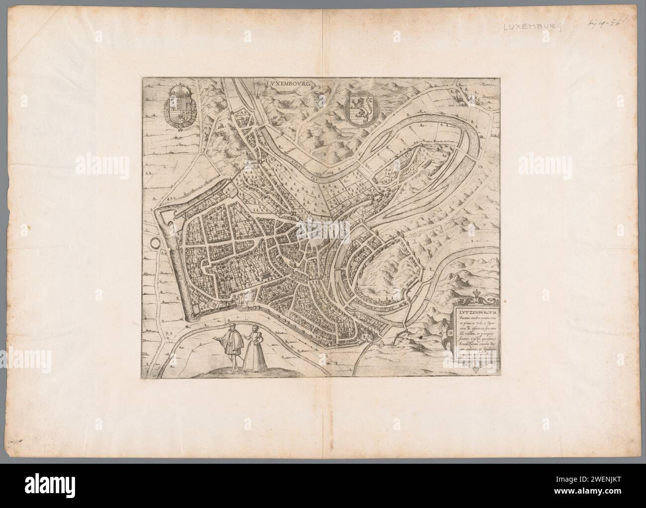 Map of Luxembourg, Frans Hogenberg, 1616 print paper etching ...