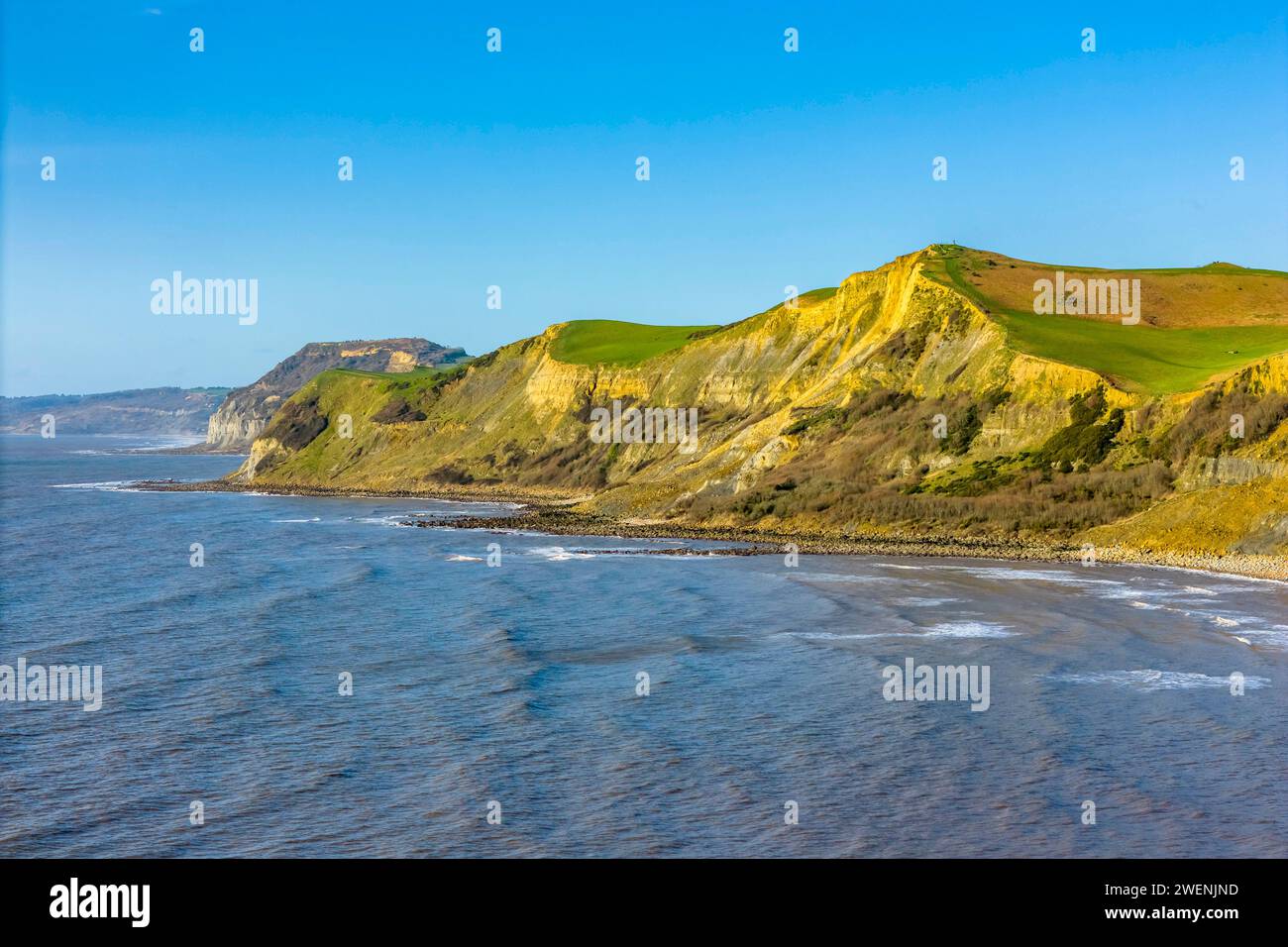 Eype, Dorset, UK. 26th January 2024. UK Weather. Aerial view of the ...