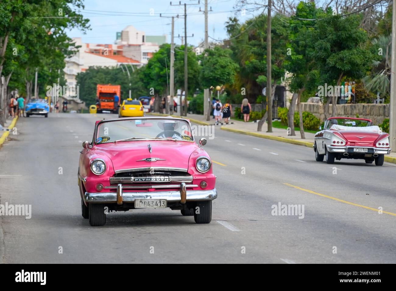 Car vintage American old vehicle, Varadero, Cuba Stock Photo