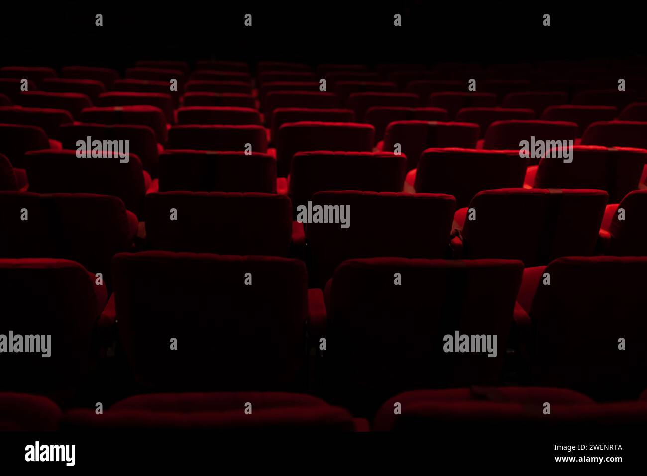 empty theater seats with white background Stock Photo