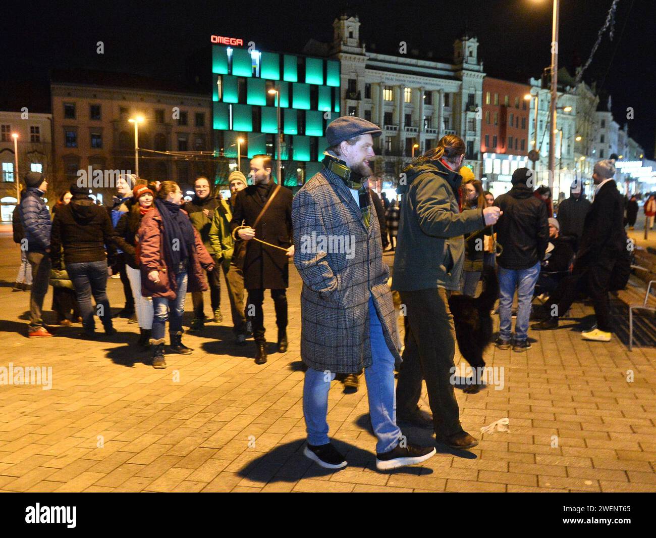 Brno, Czech Republic. 25th Jan, 2024. Rally organized by Slovaks living