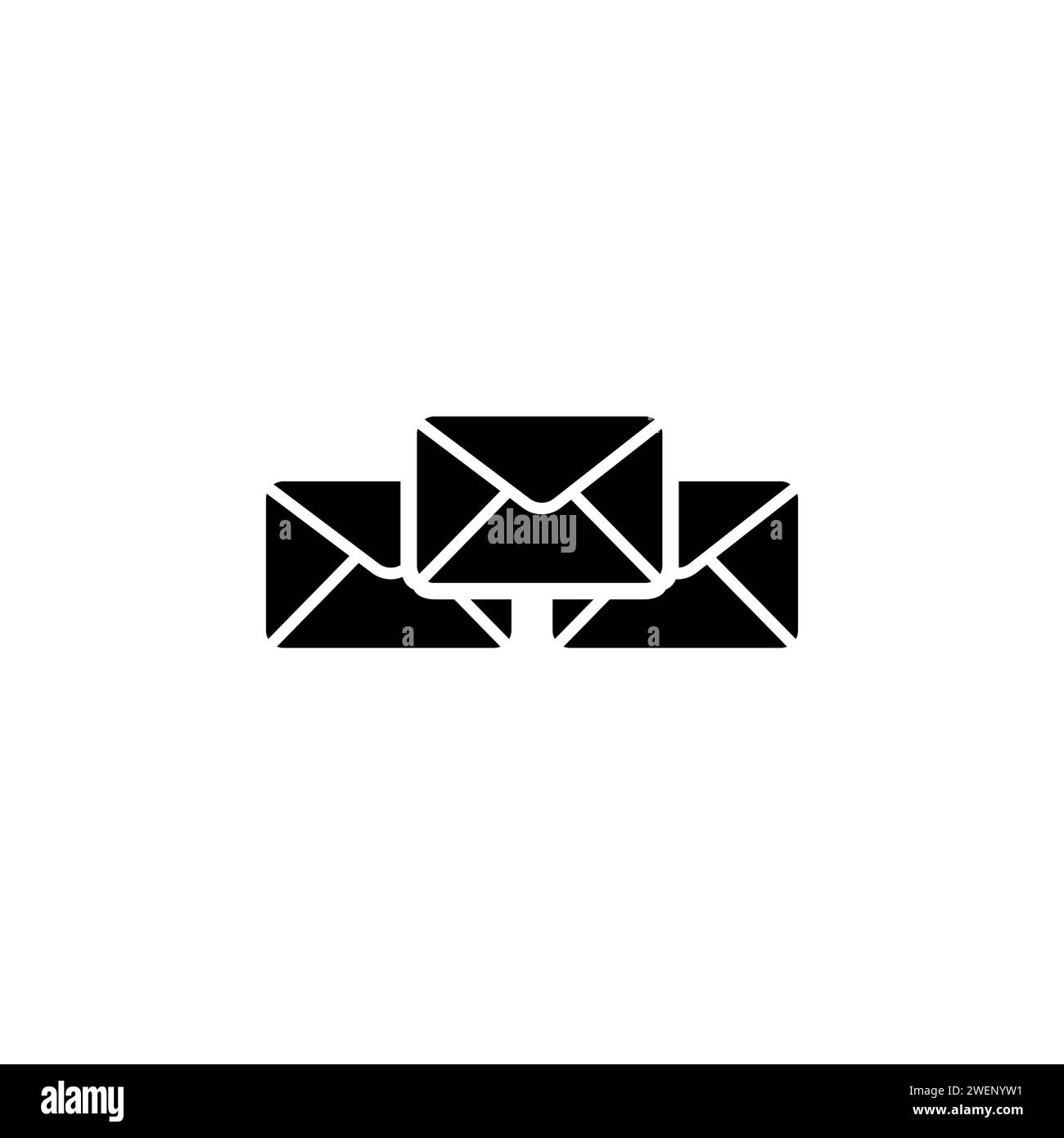 Envelope Mail flat vector icon. Simple solid symbol isolated on white background Stock Vector