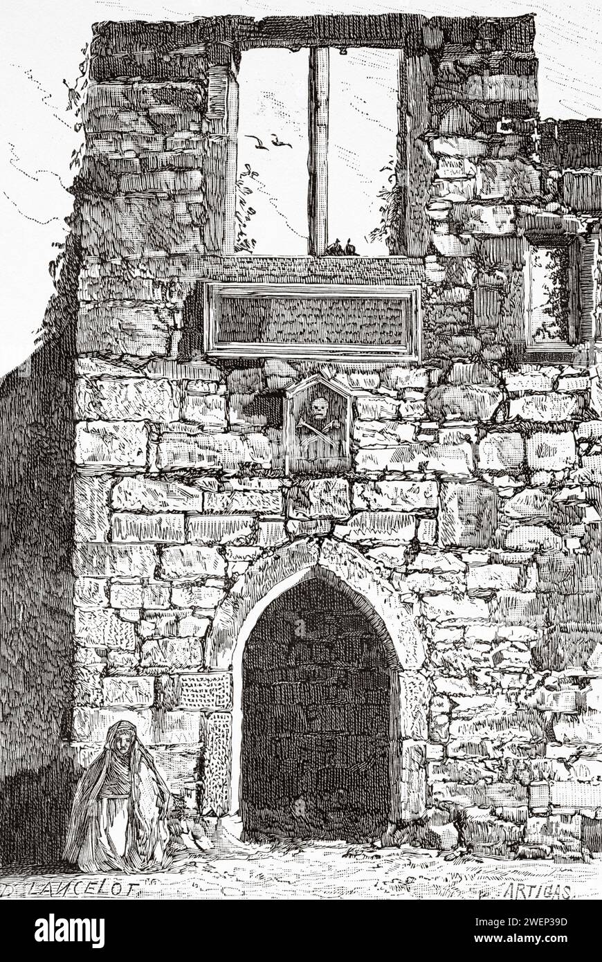 The Lynch Window Memorial, Galway City. County Galway, Republic of Ireland. Three Months In Ireland By Miss Marie Anne De Bovet (1855 - 1935) Limerick and the Clare Coast 1889 Stock Photo