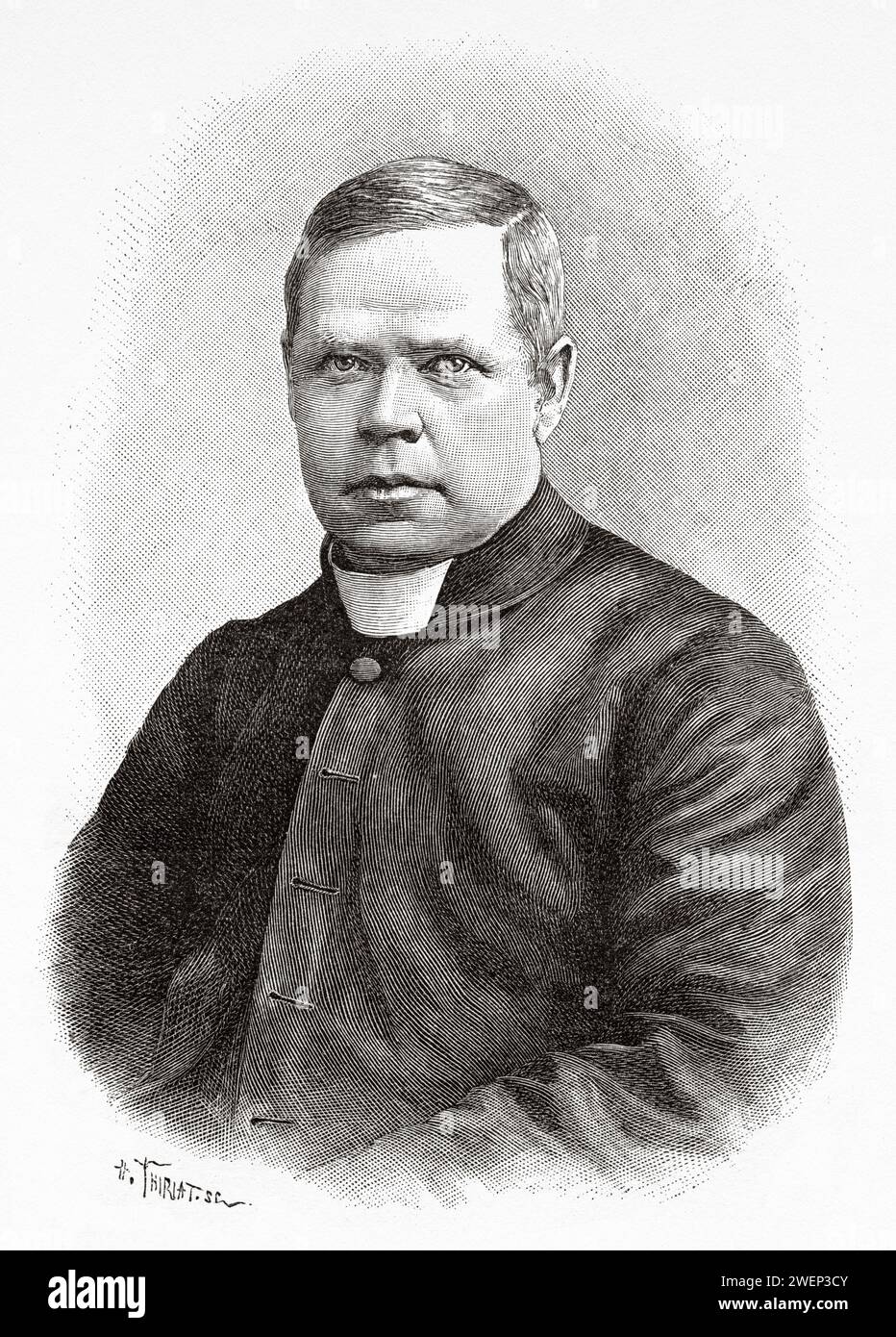 Canon James McFadden, the fighting priest of Gweedore. Republic of Ireland. Three Months In Ireland By Miss Marie Anne De Bovet (1855 - 1935) Limerick and the Clare Coast 1889 Stock Photo