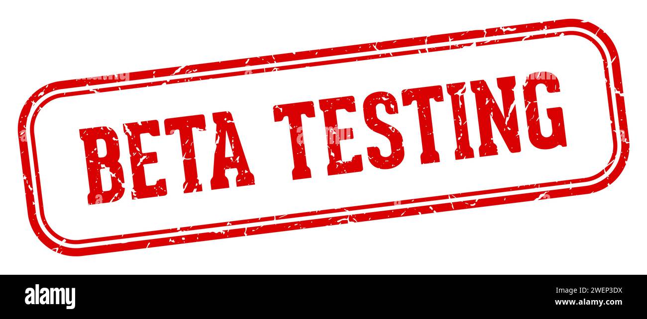 beta testing stamp. beta testing rectangular stamp isolated on white background Stock Vector