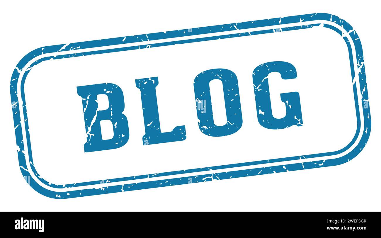 blog stamp. blog rectangular stamp isolated on white background Stock ...