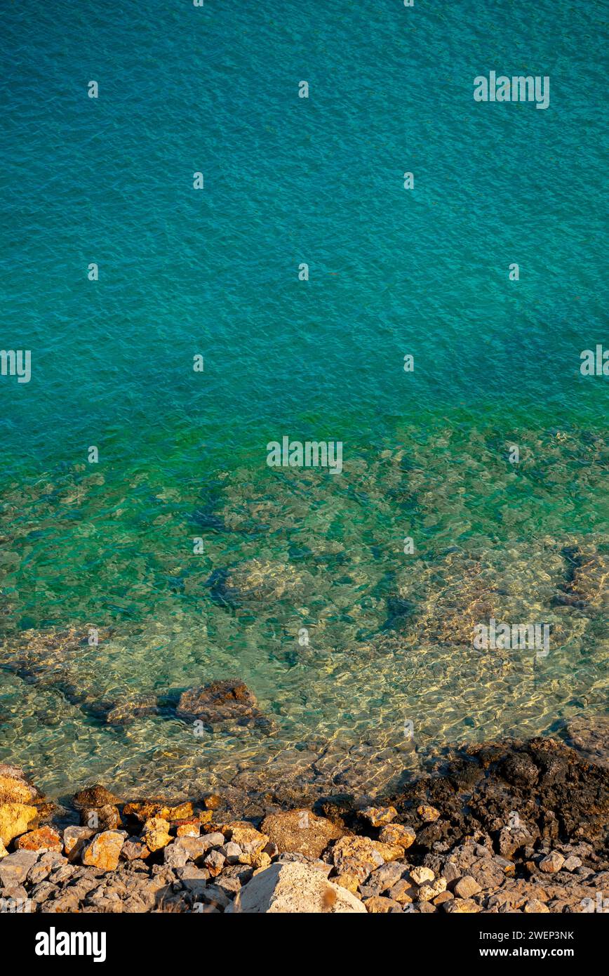 Place for snorkeling is St. Paul's Bay in Rhodes. Stock Photo