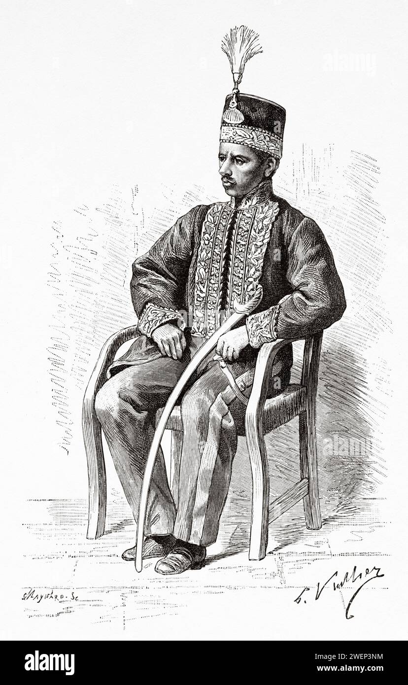 Imperial Prince of Koutei, Kalimantan. Borneo Island, Indonesia. From Koutei to Banjarmasin, a journey through Borneo by Carl Bock (1849 - 1932) Stock Photo