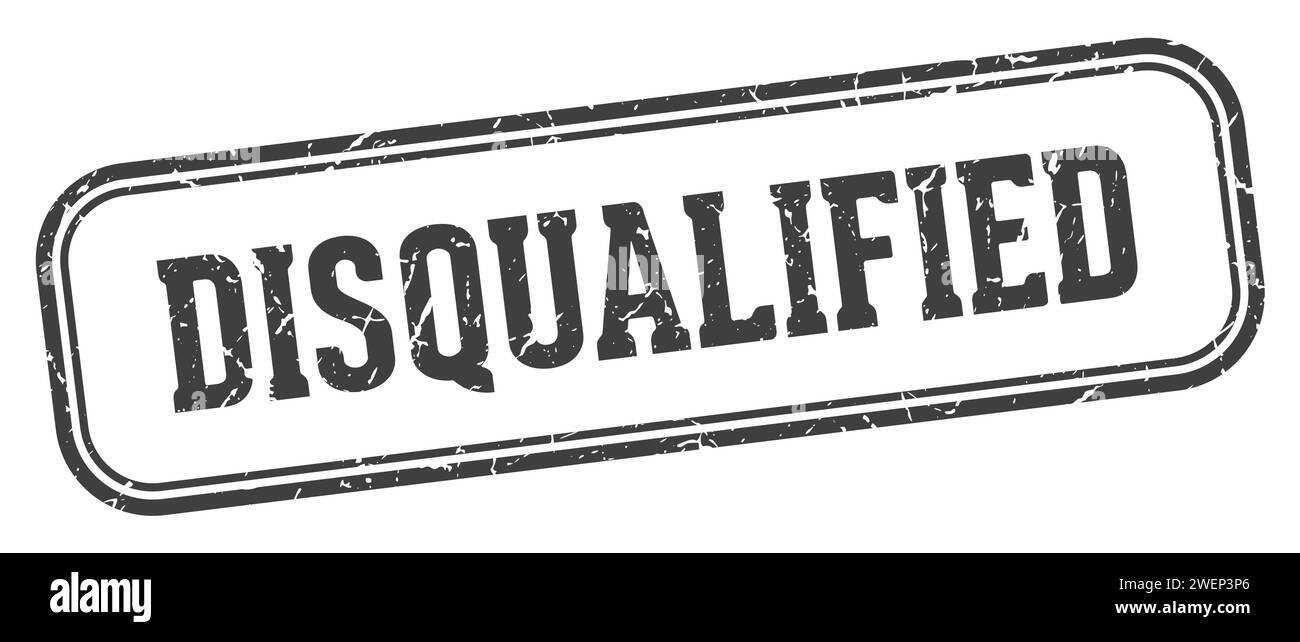 disqualified stamp. disqualified rectangular stamp isolated on white