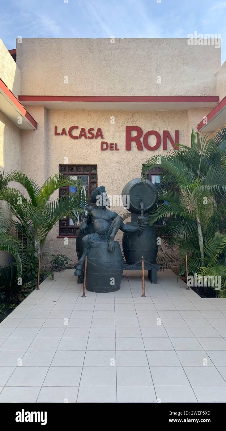sculpture facade of La Casa del Ron, Varadero, Cuba Stock Photo