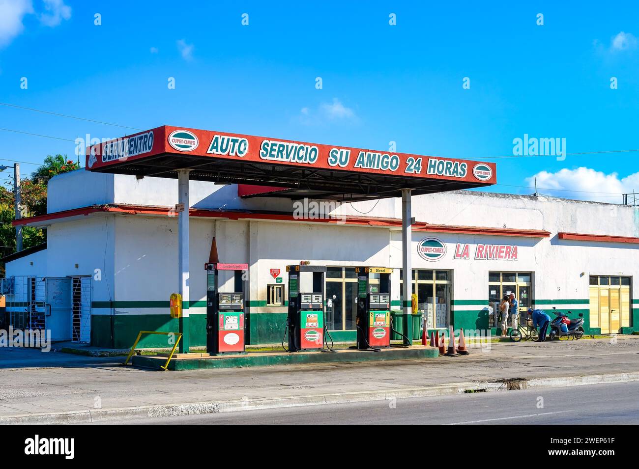 Cupet gas station, cuba Stock Photo