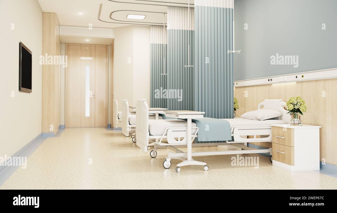 Empty luxury hospital bed hi-res stock photography and images - Alamy