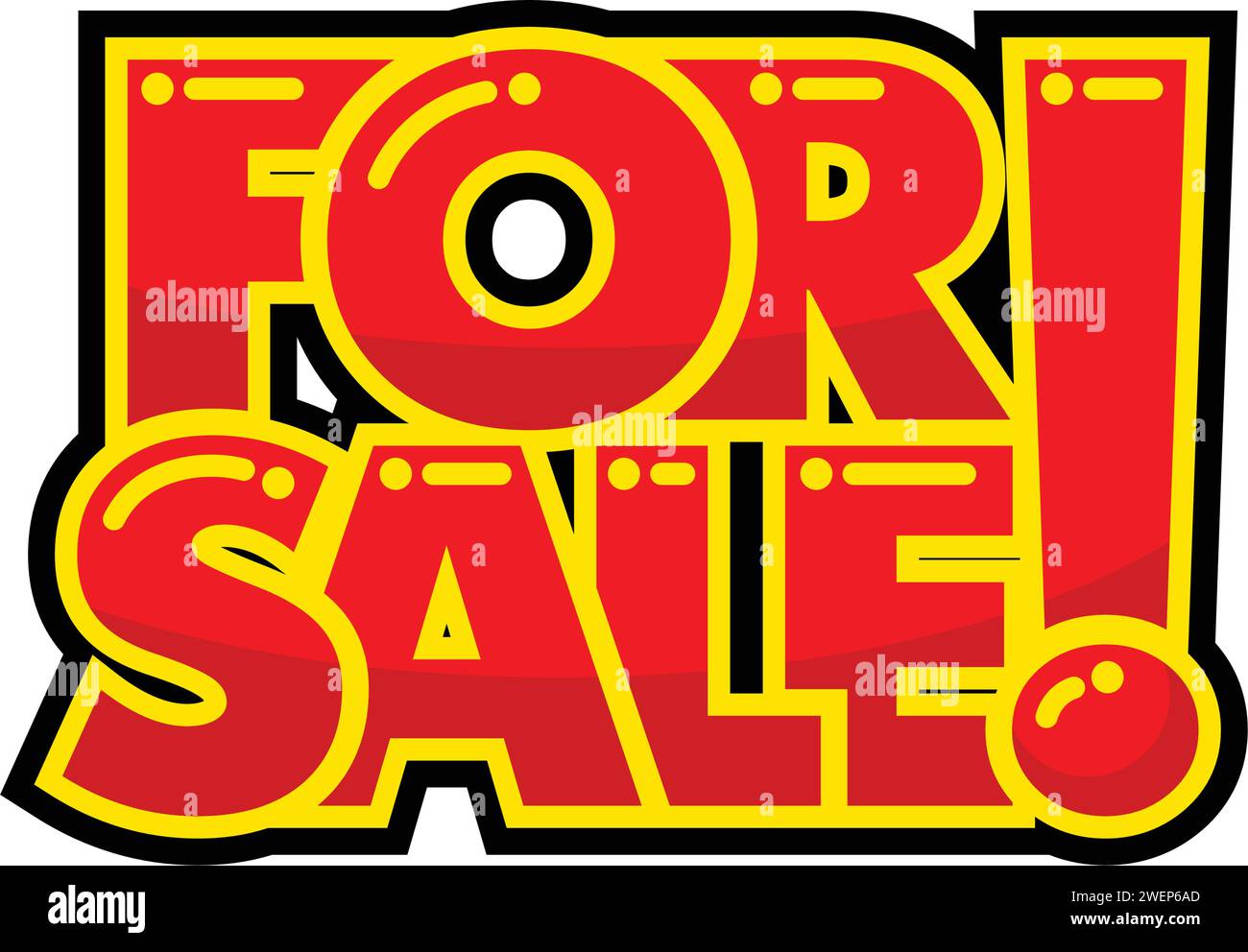 For Sale Sign. Vector sticker template on transparent background Stock