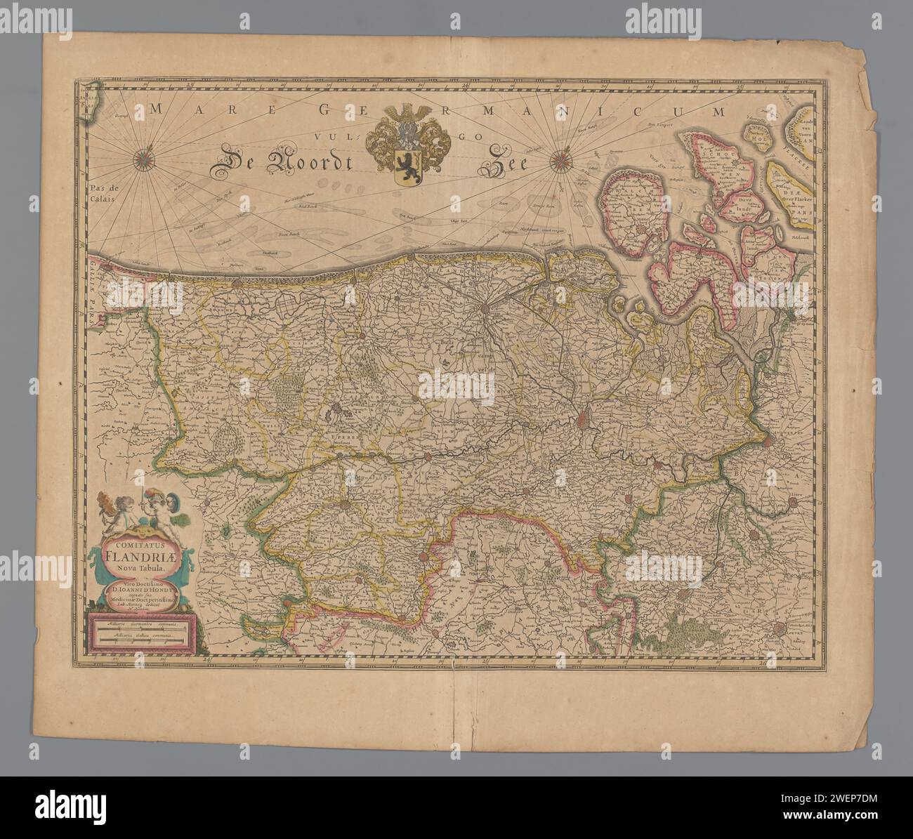 Map of the Graafschap Vlaanderen, Anonymous, 1638 print Map of the ...