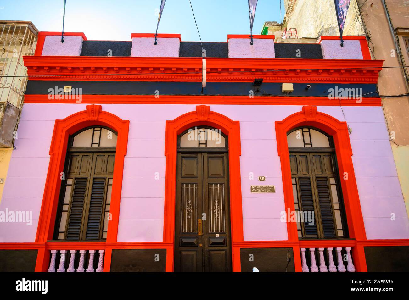 house of alejandro oms cosme turned into a private discoteca, santa clara city, cuba, 2024 Stock Photo