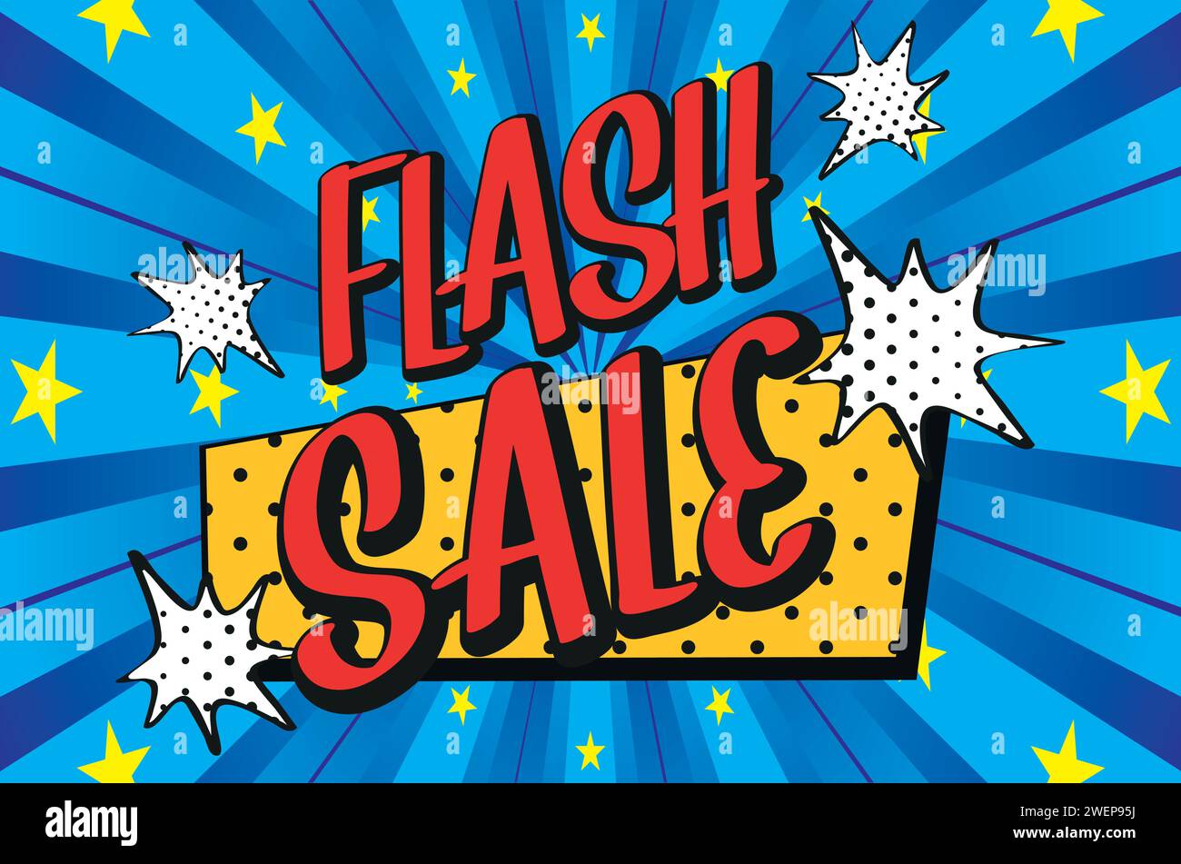 flash sales pop art huge sales text pop vector image Stock Vector