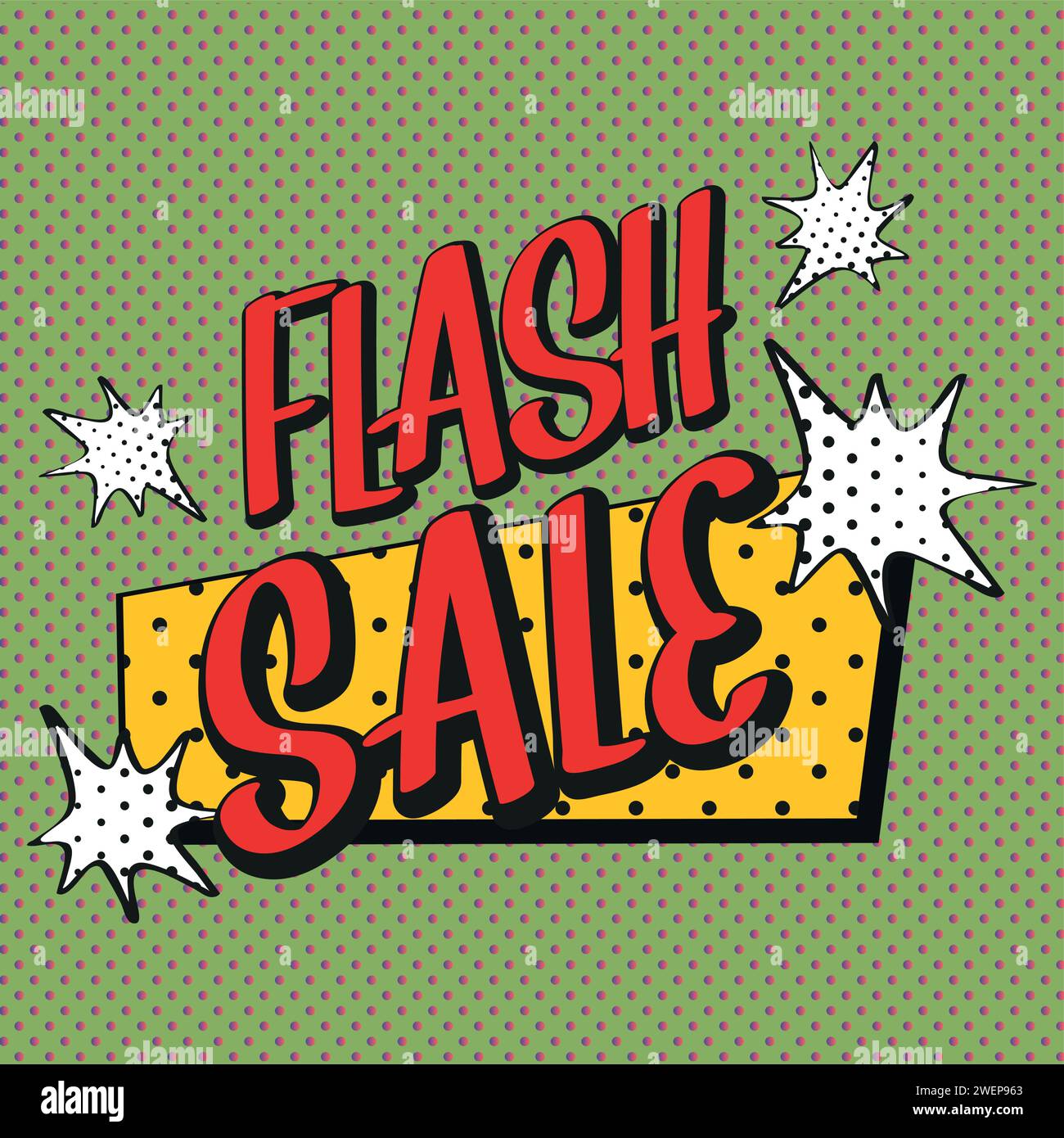 flash sales pop art huge sales text pop vector image Stock Vector