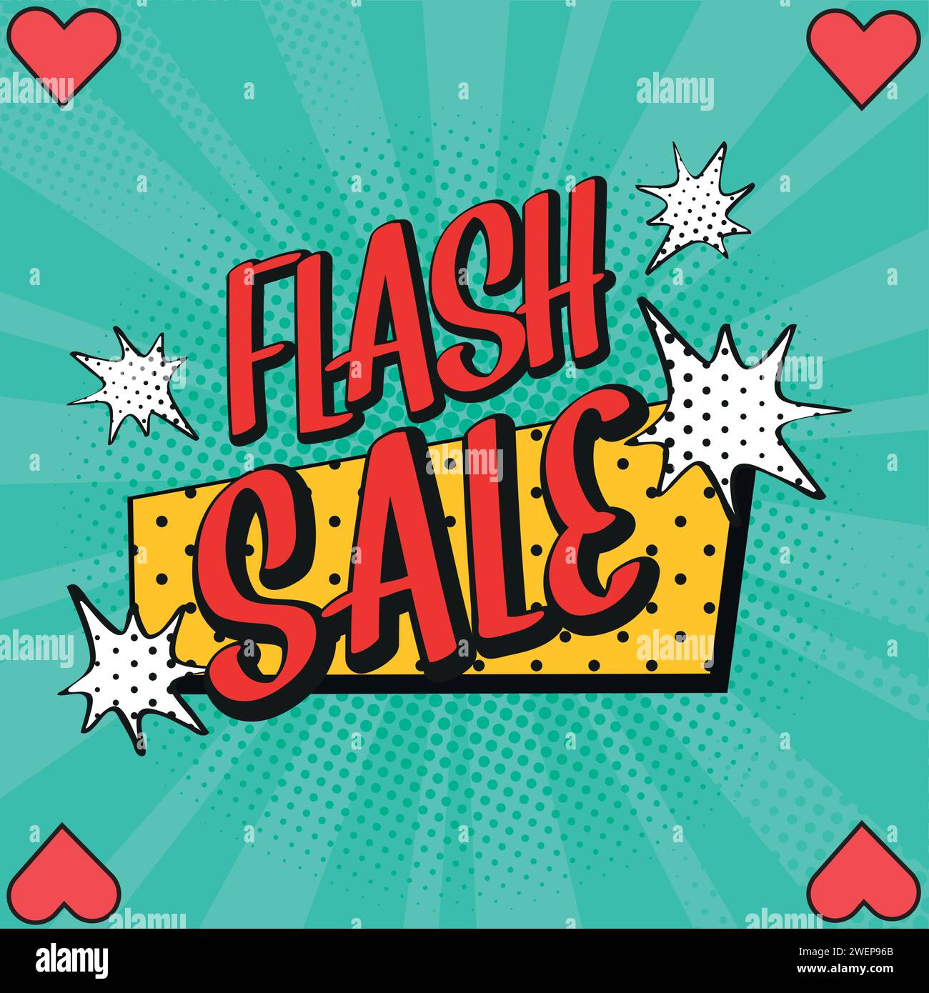 flash sales pop art huge sales text pop vector image Stock Vector
