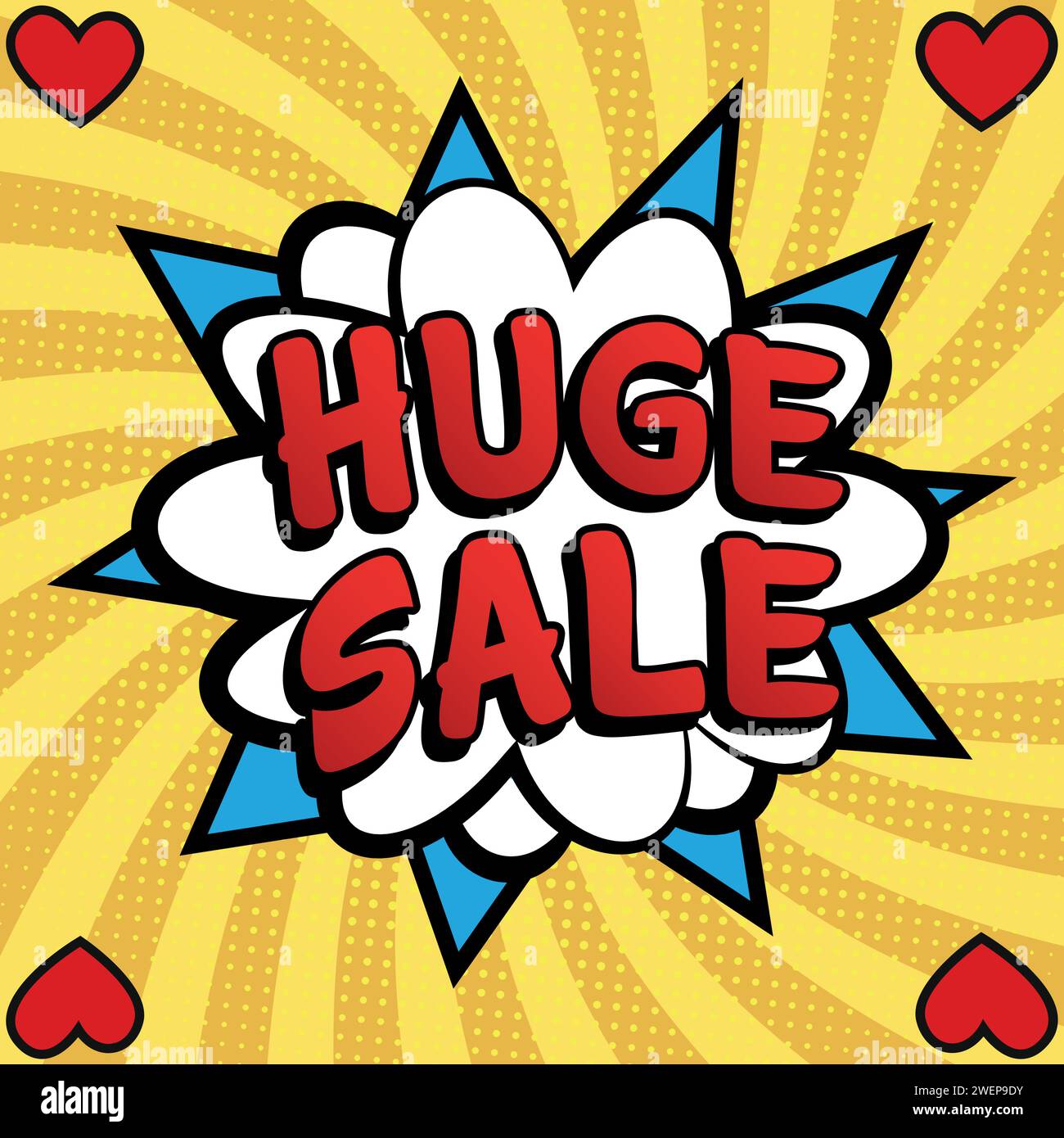 flash sales pop art huge sales text pop vector image Stock Vector
