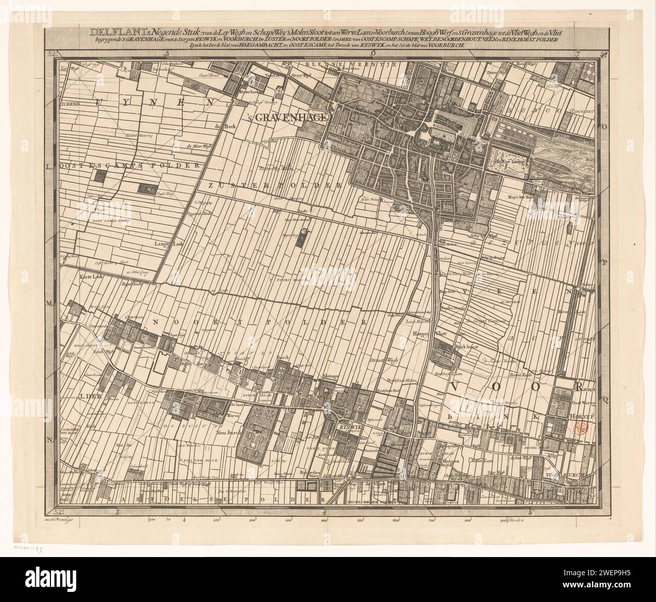 Map of the Delfland Water Board (Ninth Part), Luggert van Anse, 1712 ...