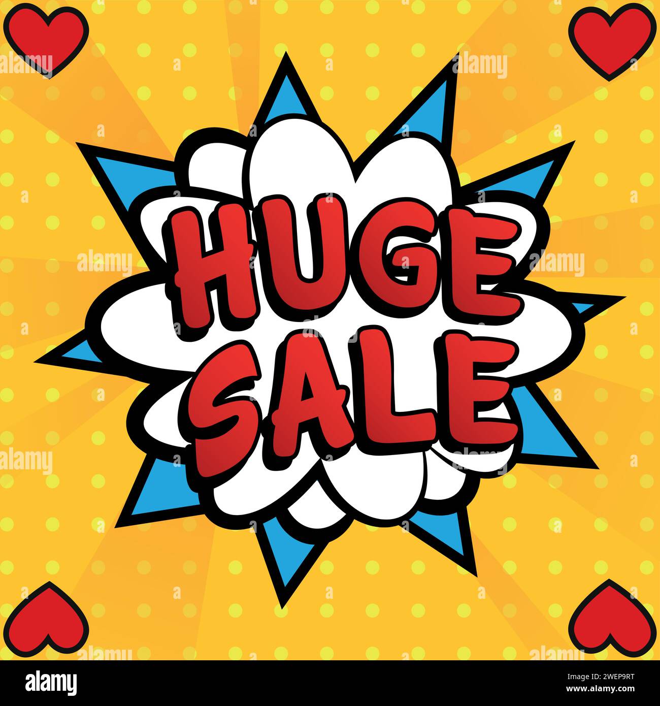 flash sales pop art huge sales text pop vector image Stock Vector