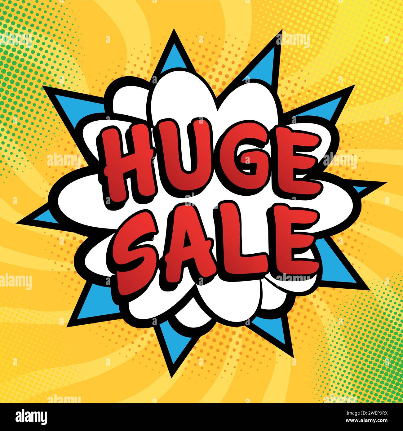 flash sales pop art huge sales text pop vector image Stock Vector