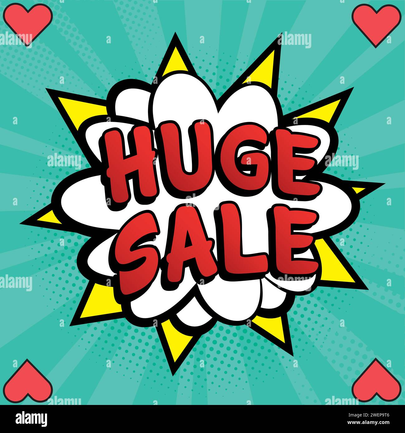 flash sales pop art huge sales text pop vector image Stock Vector