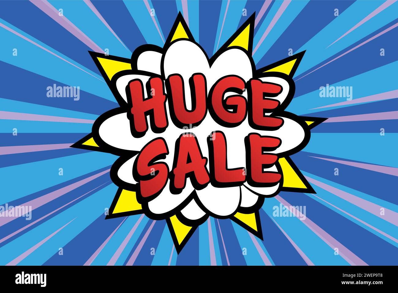 flash sales pop art huge sales text pop vector image Stock Vector