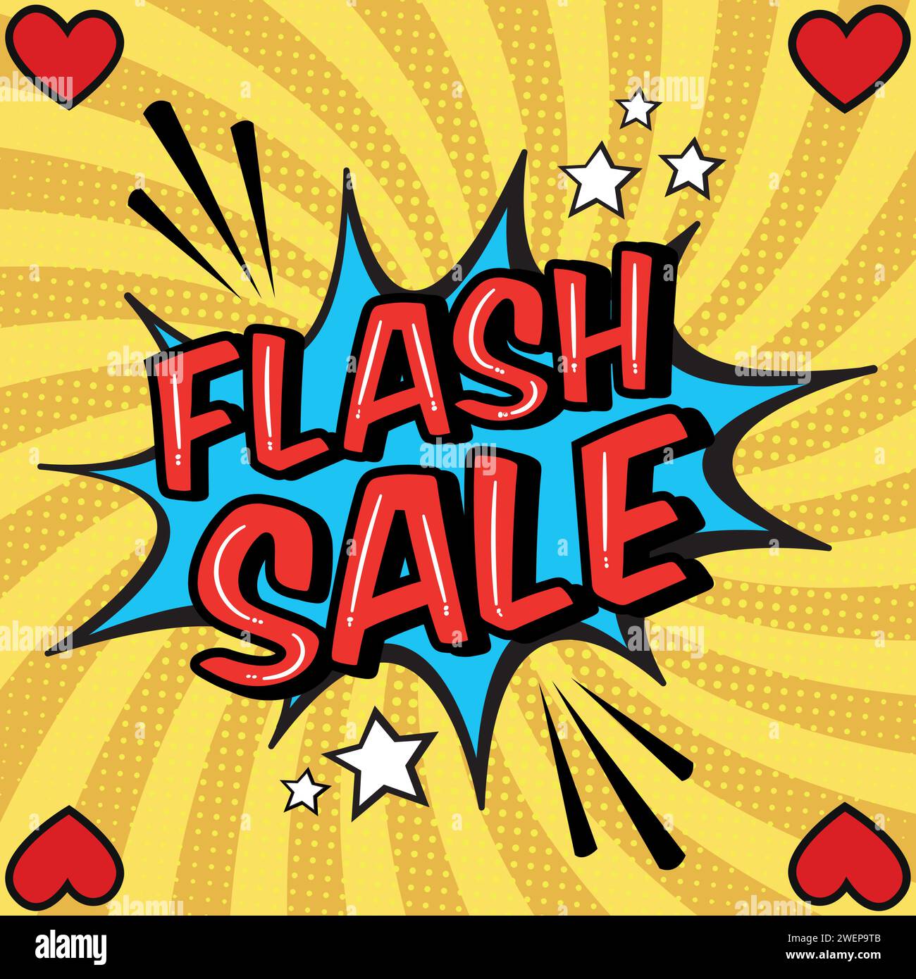 flash sales pop art huge sales text pop vector image Stock Vector