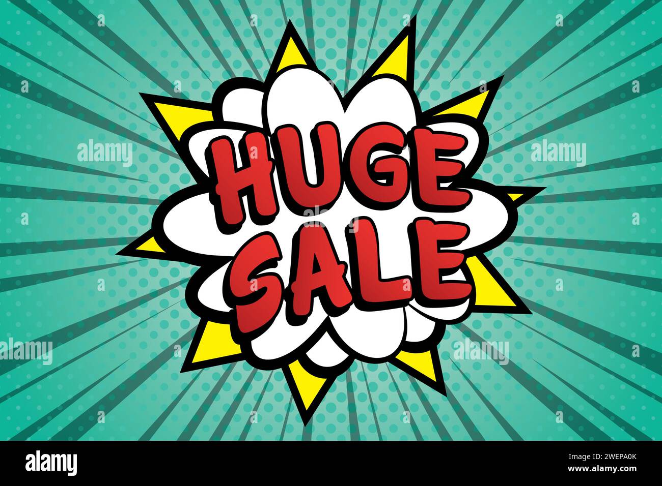 flash sales pop art huge sales text pop vector image Stock Vector