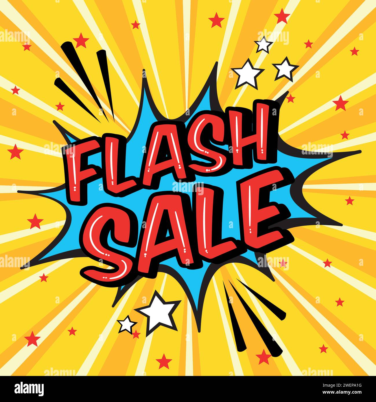 flash sales pop art huge sales text pop vector image Stock Vector
