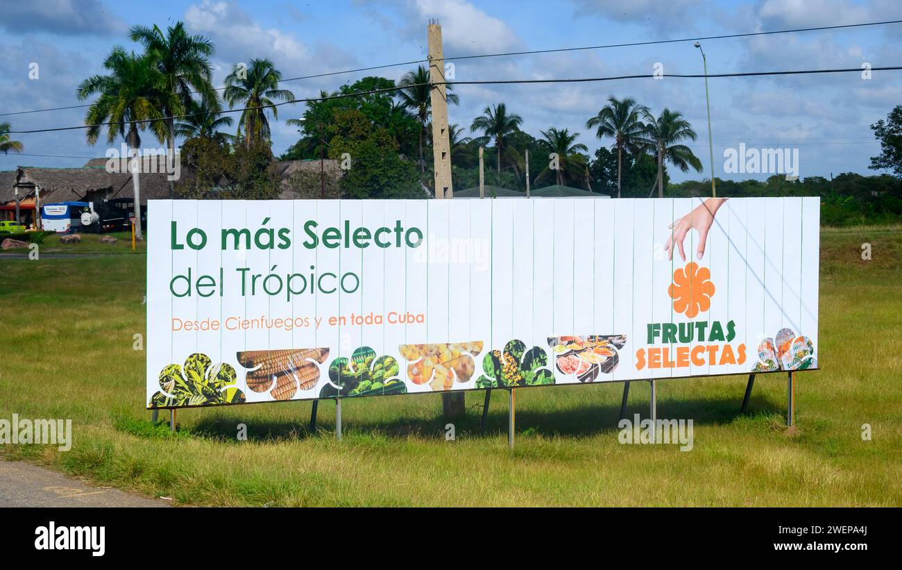Advertisement billboard for Frutas Selectas, cuba Stock Photo