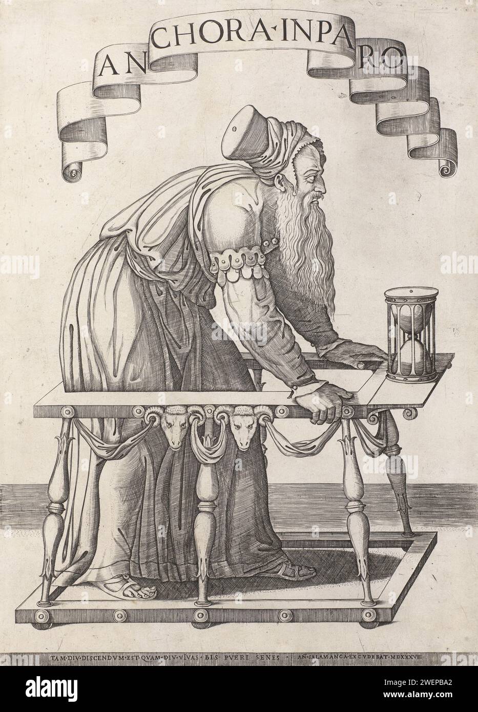 Oldness Allegory of old age, 1538 print Old man in a walking rack with an ...