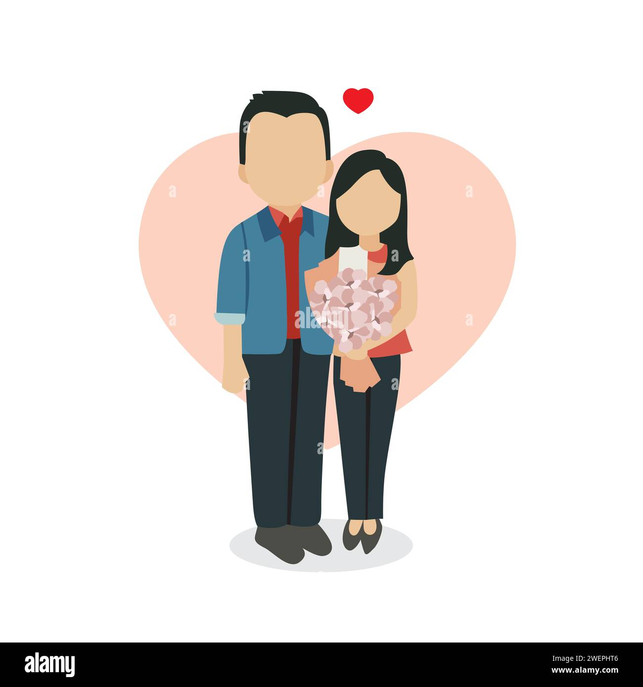 Couple in love. Vector illustration in flat design style. Isolated on ...