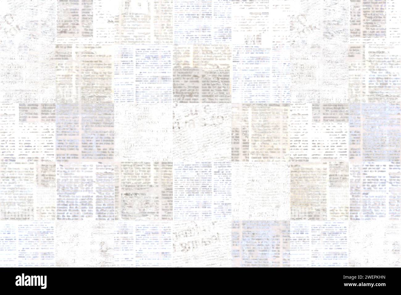 Vintage grunge newspaper paper texture background. Blurred old newspaper background. A blur unreadable aged newspaper page with place for text. Gray w Stock Photo