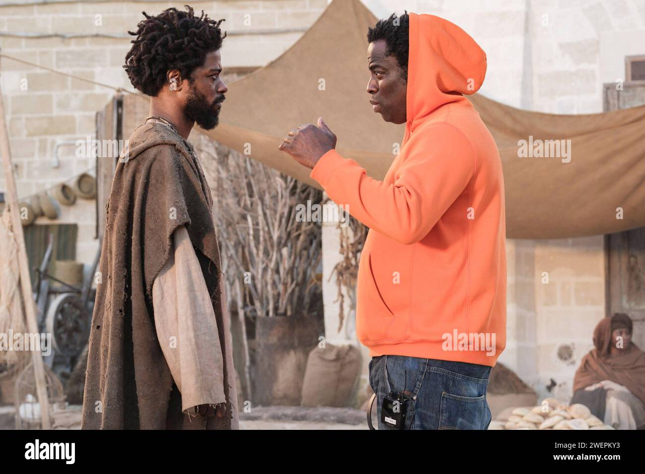 THE BOOK OF CLARENCE, from left: LaKeith Stanfield, director Jeymes ...