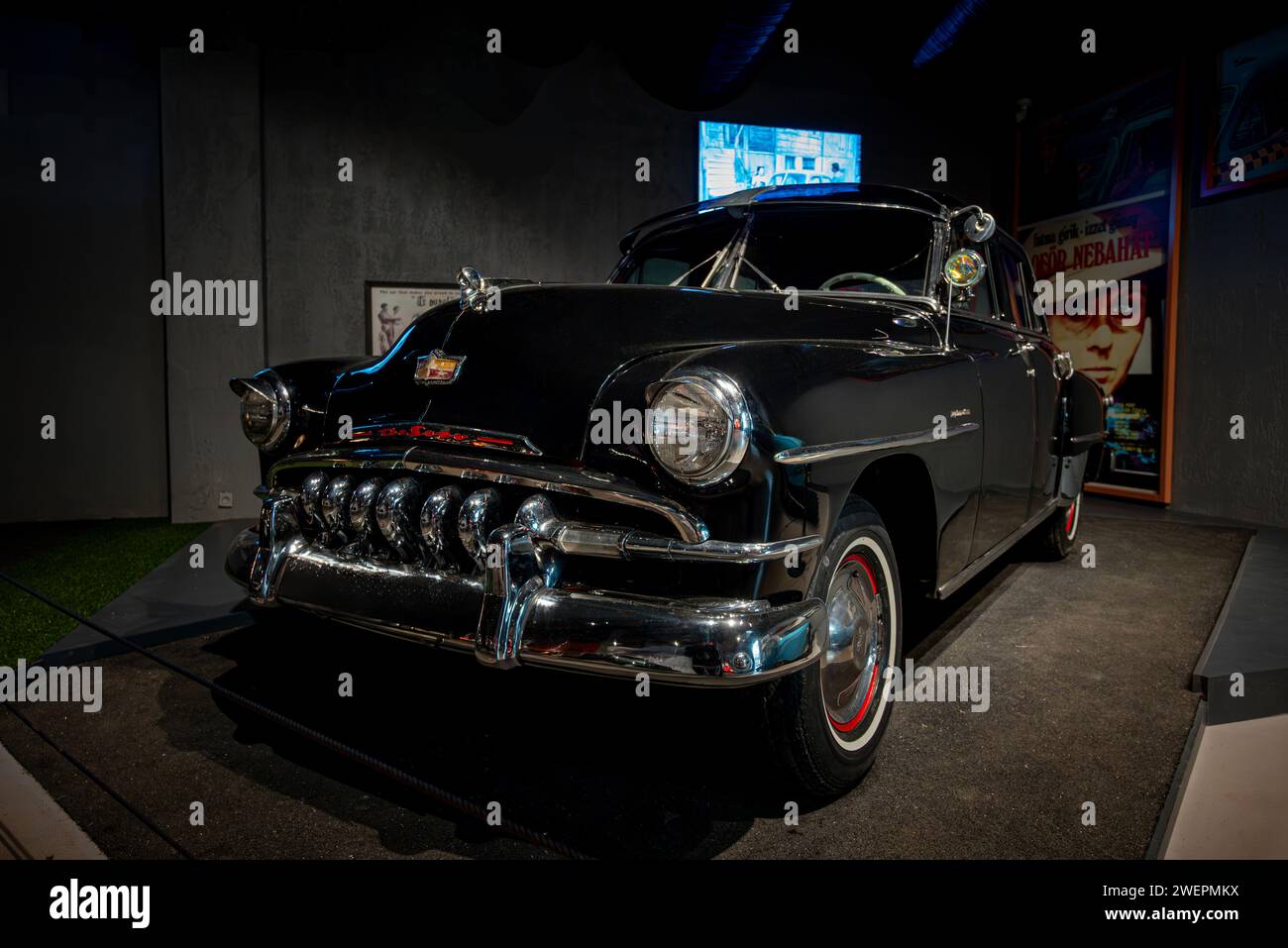 Antalya, Turkey - January 26, 2024: Chrysler De Soto, one of the American classic cars exhibited at the Antalya Automobile Museum Stock Photo