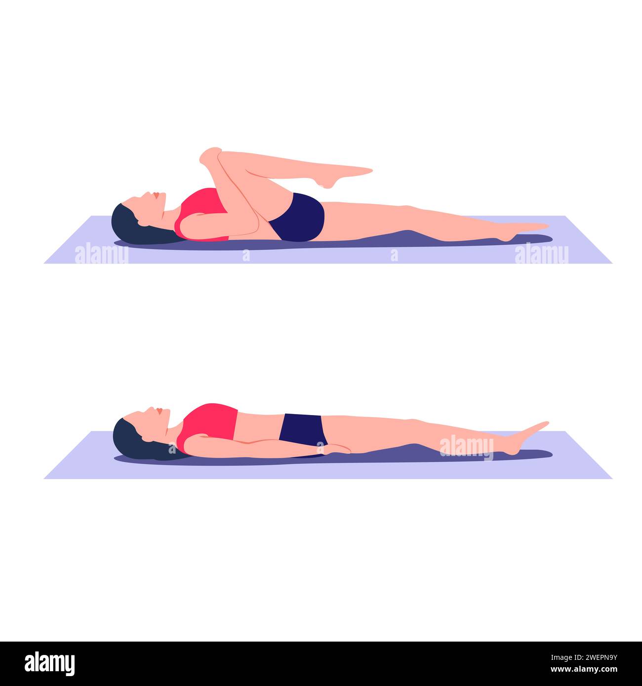 Knee to chest stretch Stock Vector Images Alamy