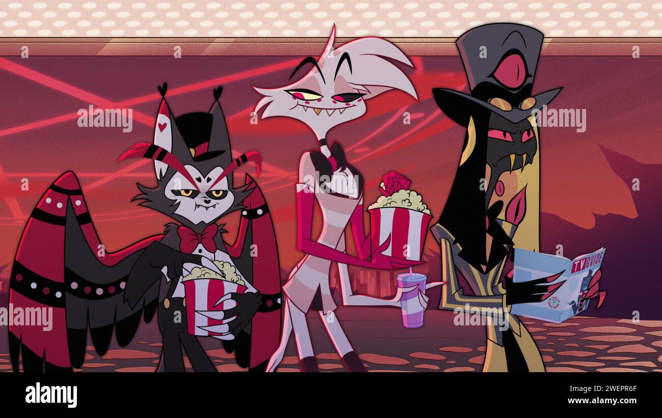 HAZBIN HOTEL, from left: Husk (voice: Keith David), Angel Dust (voice ...